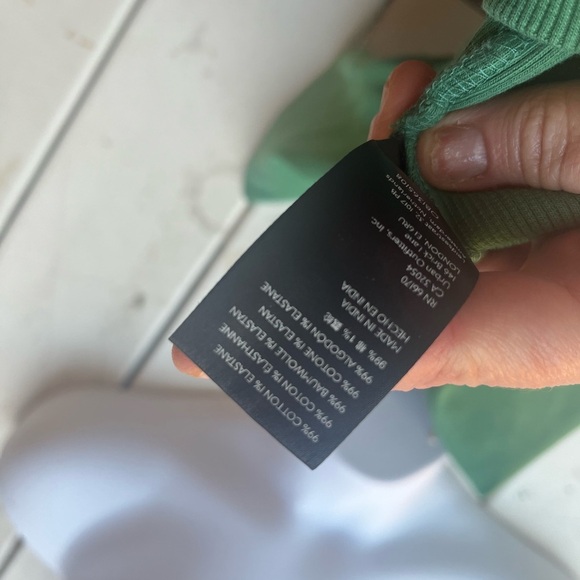 Maeve Green Short Sleeved Ribbed Mock Neck T-shirt size Large - Picture 8 of 11